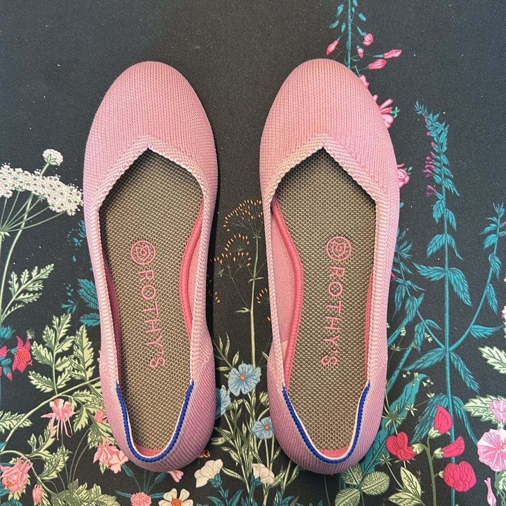 Rothy's Pink Ballet Flats with Iridescent Finish